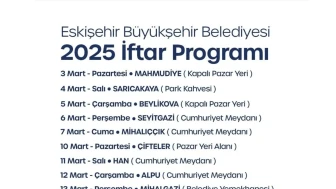 Eskişehir Büyükşehir Belediyesi 2025 İftar Programını Açıkladı