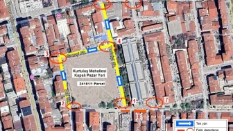 Kurtuluş Kapalı Pazar Yeri inşaatı için 3 sokakta trafik düzenlemesi yapıldı