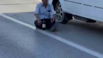 Alkollü Şahıs, Trafiği Tehlikeye Atan Eylemiyle Panik Yarattı!
