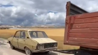 Eskişehir’de Tehlikeli Yolculuk: Plakasız Otomobil Traktör Römorku Çekti