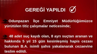 Eskişehir’de 48 Suç Kaydı Bulunan Şahıs Yakalandı