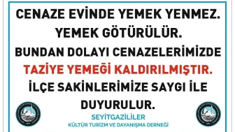 Seyitgazi’de Taziye Yemeği Uygulaması Kaldırıldı