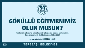 Tepebaşı Belediyesi 29 Ekim Gençlik Merkezi Gönüllü Eğitmenlerini Arıyor