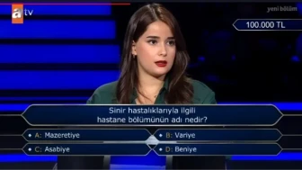 Sinir hastalıkları ile ilgili hastane bölümünün adı nedir? (Kim Milyoner Olmak İster)