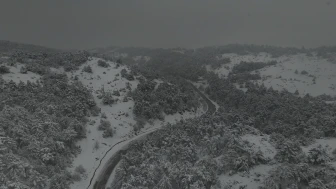 Eskişehir Bozdağ Karla Kaplandı, Yüksek Rakım Havadan Görüntülendi