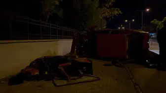 Alkollü sürücü dehşet saçtı: Refüjü aşıp motosikletliye çarptı