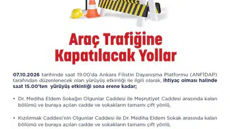 Ankara'da Filistin'e destek yürüyüşü: Yarın trafiğe kapatılacak güzergahlar belli oldu