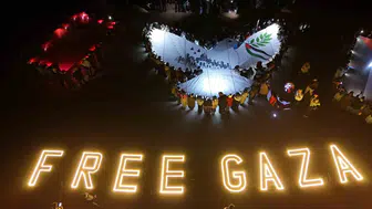 Kapadokya'nın kalbinde Gazze için ışıklı dayanışma mesajı