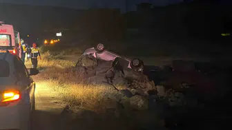 Haymana-Polatlı yolunda korkutan kaza: Takla atan araçtan sağ çıktı