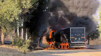 Dalaman'da belediye aracında çıkan yangın ormana sıçramadan söndürüldü