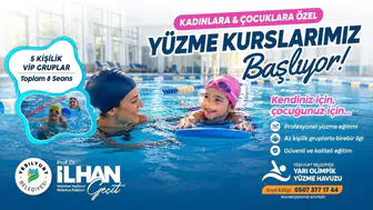 Yeşilyurt'ta yüzme öğrenmek isteyen kadın ve çocuklar için VIP eğitim dönemi başlıyor