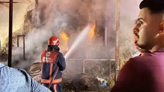 Adapazarı'nda samanlık yangını: Binlerce balya kül oldu, 4 kişi hastanelik