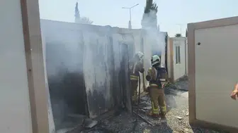 Arsuz'da yaşam alanı olan konteyner yangınla küle döndü
