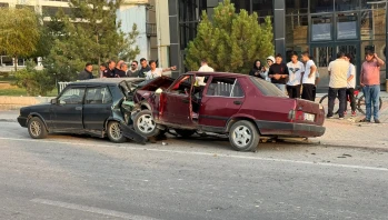 Kontrolden Çıkan Otomobil Yön Tabelası ve Park Halindeki Araca Çarptı