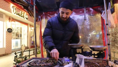 Eskişehir’de eksi 7 derecede kestane mesaisi