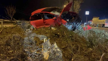 Eskişehir'de Kontrolden Çıkan Araç Ağacın Üzerine Çıktı: Sürücü Ağır Yaralı