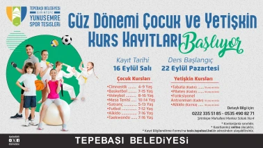 Tepebaşı Belediyesi Yunus Emre Spor Tesisleri’nde Güz Dönemi Kurs Kayıtları Başladı