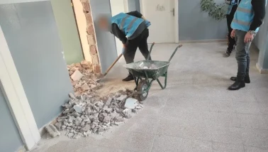 Yükümlülerden İsmet İnönü İlkokulu’nda Kapsamlı Temizlik