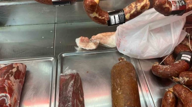 Kasap dükkanında şok görüntüler!