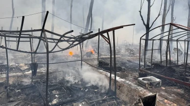 Korkutan yangında onlarca karavan ve bungalov küle döndü