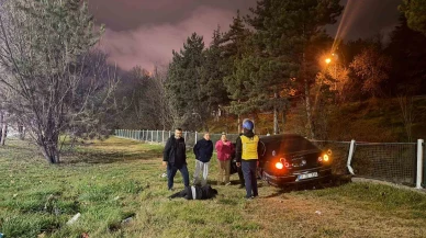 Eskişehir’de Yoldan Çıkan Otomobil Kanal Korkuluklarına Çarparak Durabildi