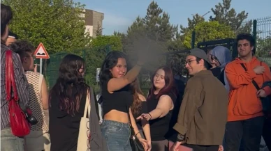 Osmangazi Üniversitesi’nde yürüyüş gerginliği: Bir öğrenci el hareketiyle tepki gösterdi