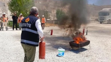 Söğüt’te Mermer Fabrikası Çalışanlarına Uygulamalı Yangın Eğitimi Verildi