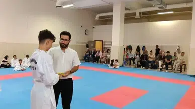 Çocuk Evleri Sitesi’nde kalan sporcu Muhammed Ali kuşak sınavını başarıyla geçti