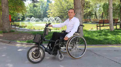 30 yıl önce felç kaldı, tekerlekli sandalyesini kendi imkanlarıyla hızlandırdı