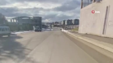 Kask kamerası kaydetti: Olası facia son anda önlendi