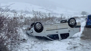 Pazaryeri’nde Kontrolden Çıkan Otomobil Takla Attı