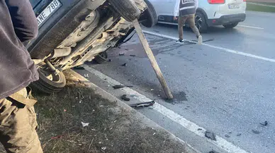 Eskişehir Çevreyolunda Takla Atan Araçta Sürücü Sıkıştı