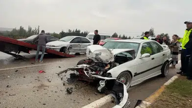 Eskişehir’de Sağanak Sonrası 7 Araç Birbirine Girdi