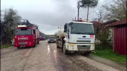 Bilecik’te yıldırım düşen evde yangın çıktı