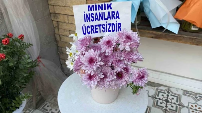 Bir Saksıya Ayırdığı Çiçekleri Küçük Çocuklar İçin Ücretsiz Yaptı