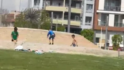 Eskişehir'de çocukların tehlikeli oyunu: Tehlike göz göre göre