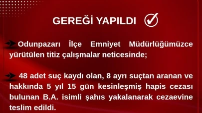 Eskişehir’de 48 Suç Kaydı Bulunan Şahıs Yakalandı