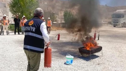 Söğüt’te Mermer Fabrikası Çalışanlarına Uygulamalı Yangın Eğitimi Verildi
