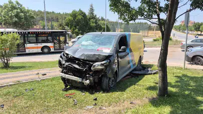 Eskişehir’de Ticari Araçlar Çarpıştı: 2 Yaralı