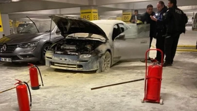 Eskişehir Şehir Hastanesi otoparkında araç yangını çıktı