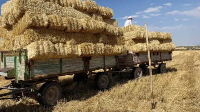Eskişehir’de Çiftçiler Saman Mesaisi Yapıyor