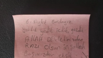 Eskişehir&#8217;de Kalan Depremzedenin Yazdığı Teşekkür Notu