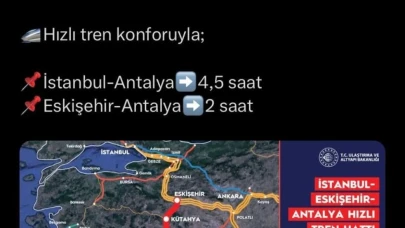 Eskişehir-Antalya Arası Hızlı Trenle  2 Saate Düşecek