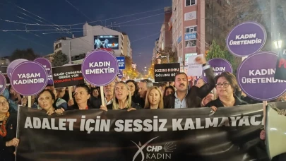 Eskişehir CHP kadın kolları ‘ Adalet için sessiz kalmayacağız’  diyerek yürüyüş yaptı