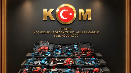 Kırşehir polisinden kaçakçılık operasyonu: 88 parçalık matkap ve testere seti yakalandı