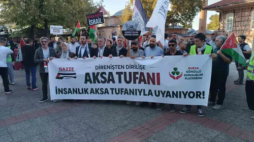 Bursa sokaklarında Filistin için yükselen ses: Aksa Tufanı yürüyüşü