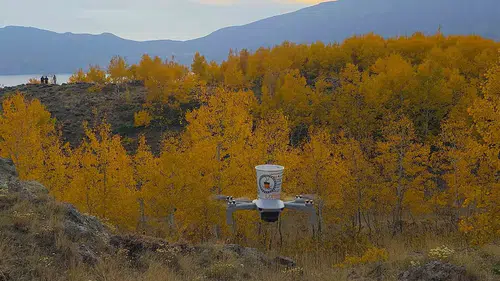 Nemrut Kalderası'nda teknolojik ikram: Drone ile gelen misafirperverlik