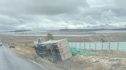 Eskişehir’de Kamyon Şarampole Devrildi