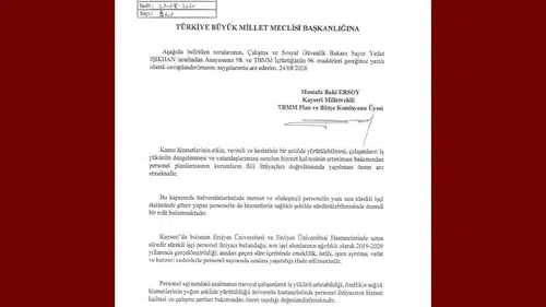 MHP'li Baki Ersoy'dan Erciyes Üniversitesi'ndeki personel açığı için Meclis hamlesi