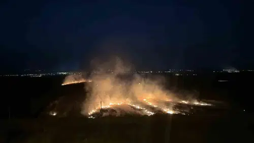 Osmaniye'de mısır tarlasında korkutan anız yangını